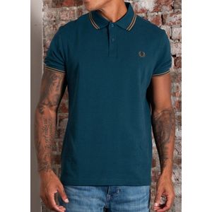 Fred Perry Twin tipped polo - dark petrol shaded stone