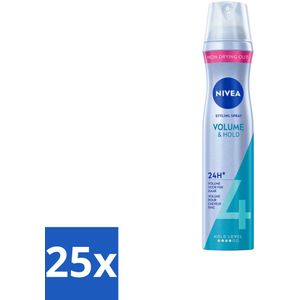 25 x NIVEA - Stylingspray - Volumeverzorging - Sterkte 4 - 250 ml - Haarspray - Volume - Haarkleur - Haartype - Haarspray Voor Volume