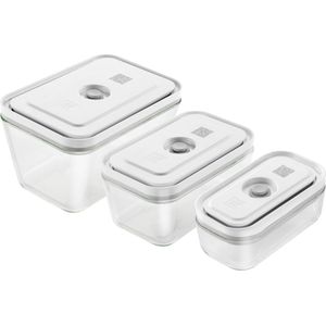 Zwilling Fresh & Save Vacuüm vershoudbakjes - Opbergdozen - 3-delige set - S 200ml - M 750ml - L 1600ml - Glas