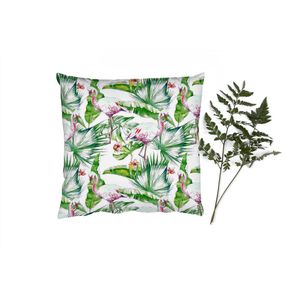 Sierkussens - Kussentjes Woonkamer - 50x50 cm - Bladeren - Flamingo - Bloemen - Jungle