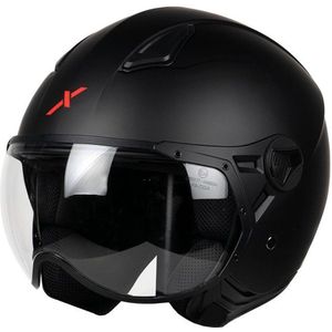 Motor Jet Jethelm HELIOS Zwarte mat XS van MOTOBLOUZ