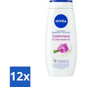 NIVEA Douchecrème Cashmere & Cotton Seed Oil 250 ml - Voordeelverpakking - 12 stuks