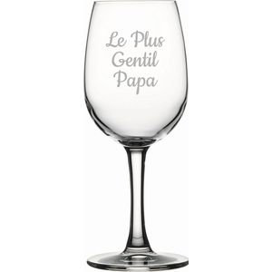 Witte wijnglas gegraveerd - 26cl - Le Plus Gentil Papa