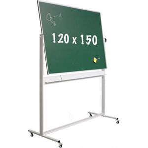 Krijtbord Deluxe - Magnetisch - Dubbelzijdig - Kantelbaar bord - Schoolbord - Eenvoudige montage - Geëmailleerd staal - Groen - 120x150cm