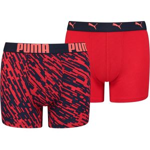 Puma - Boys Print Boxer 2P - Boxershort Kids - 128 - Rood