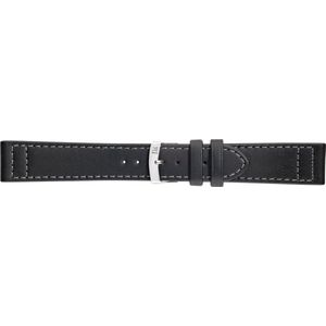 Morellato horlogeband Ginepro X4472A39019CR24 / PMX019GINEPR24 Glad leder Zwart 24mm + standaard stiksel