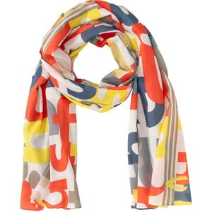 camel active Modieuze sjaal met zomerse letterprint - Maat womenswear-OS - Multicolor