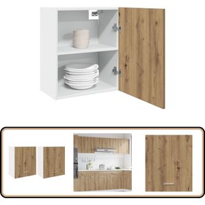 vidaXL Hangkasten - 2 stuks - 50x31x60 cm - Eikenkleur Hangend Keukenkast - Houten Kast - Opslagoplossing - Keukeninrichting - Artisan Eiken