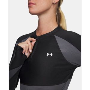 Under Armour - Hg Rib 1/4 Zip - Dames Pullover - Zwart