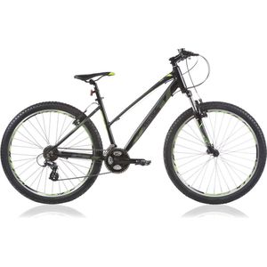 Mountainbike Velo - Met 21 versnellingen - 27,5 inch wielmaat - Herenfiets - Racefiets - Stadsfiets - Framemaat 46cm - Zwart/groen