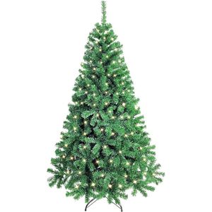 Uten Luxe Uitvoering Kunstkerstboom - Met 200 LED Verlichting - 600takken - 180cm Hoog - Groen