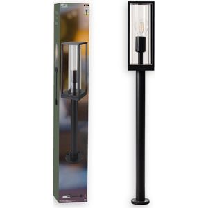 LED's Light LED Lantaarnpaal Tuinlamp met glazen ruiten - E27 fitting - IP44 - 80 cm - Zwart