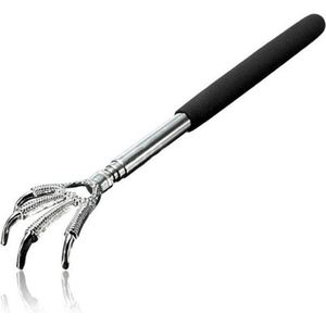 Scoby - Ruggenkrabber - Uitschuifbare Massagekrabber - Kraaienpoot - Telescopische Krabber - Verstelbaar voor Jeuk - Back Scratcher - Zwart