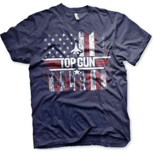 Top Gun Heren Tshirt -S- America Blauw