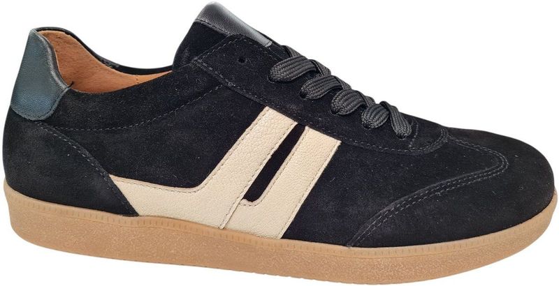 Gabor - Plateausneakers - Zwart/offwhite - Vrijetijdsschoen - Veterschoen met Gepolsterde Schacht