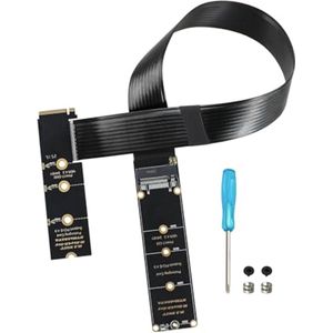 NGFF M-Key NVME Male to Female Connector PCI-E 4.0 Extension Cable for Motherboard SSD 2230 2242 2260 2280, 30cm (90 degrees)