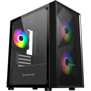 Micro ATX Gaming Behuizing met Geharde Glas en ARGB Ventilatoren