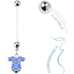 Fako Bijoux® - Zwangerschapspiercing - Rompertje - Blauw