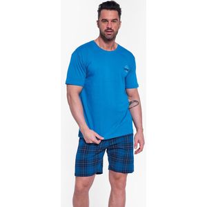 Cornette Katoenen Pyjama Heren Volwassenen Korte Mouw Korte Broek Shortama California 326/186 XXL