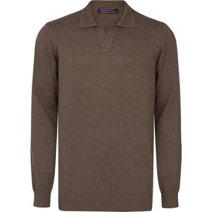 Felix Hardy Gebreide Polo Trui - Polo Kraag - Sweater - 100% Katoen Heren Bruin - Xl