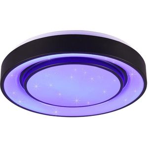 LED Plafondlamp WiZ - Smart LED - Plafondverlichting - Trion Monan - 20W - Aanpasbare Kleur - RGBW - Dimbaar - Rond - Mat Zwart - Aluminium