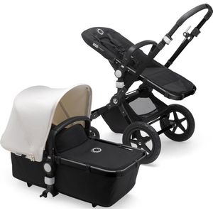 Bugaboo Cameleon 3 Plus, Soepele en Flexibele 2-in-1 Kinderwagen: Wandelwagen met Stoel & Comfort Wieg, Zwart Onderstel & Fresh White Zonnekap