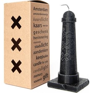 Kaars Amsterdammertje - 15 cm - antraciet