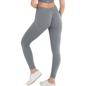 Dames Sportlegging - Sportkbroek - Shape & Liftend Effect - Push up - Squatproof - High waist - Grijs - Maat XS/S