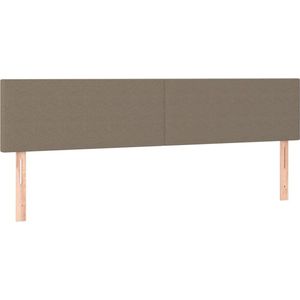 vidaXL - Hoofdborden - 2 - st - 80x5x78/88 - cm - stof - taupe