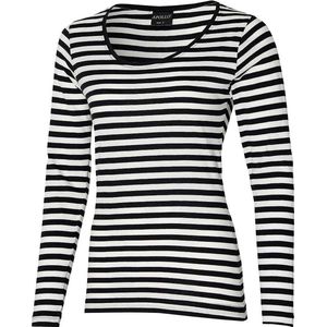 Apollo - Party T-shirt dames lange mouwen - Strepen - Zwart-Wit - Maat S - Carnaval - Carnavalskleding dames - Carnavalskleding