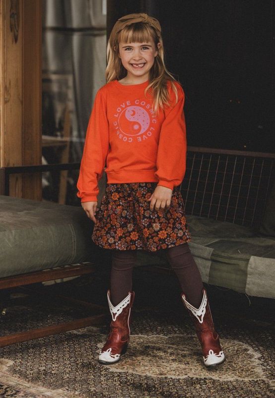 LOOXS Little 2431-7758-811 Meisjes Rok - Maat 110 - Oranje dessin van 100% polyester
