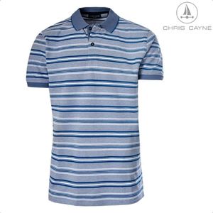 Polo 3012 blauw streep KM Chris Cayne - maat M
