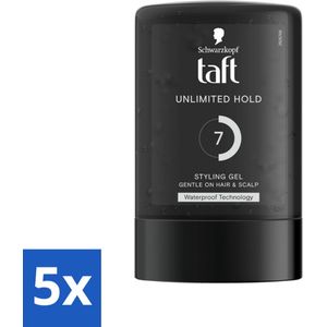 Taft - Unlimited Hold 7 - Styling Gel - Onbegrensde hold - 300 ml - Bulkverpakking - 5 stuks