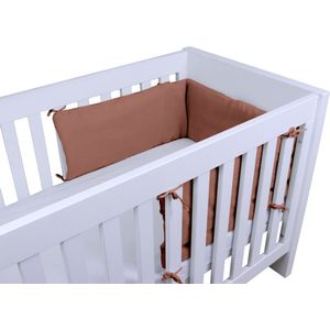Honeybears Baby Bedbumper – Box omrander – Hoofdbeschermer - Bedomrander ledikant – Bed omrander - Jongens/Meisjes – 180 x 30 cm - Bruin