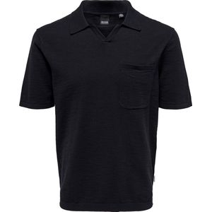 Only & Sons Poloshirt Onsace Life 12 Slub Ss Polo Knit Noos 22019517 Dark Navy Mannen Maat - L