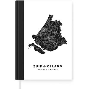 Notitieboek - Schrijfboek - Zuid-Holland - Nederland - Wegenkaart - Notitieboekje klein - A5 formaat - Schrijfblok