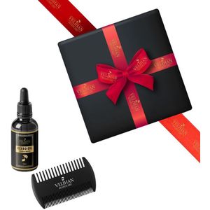 Velihan Beardcare - Baardverzorging Duo Pack Baardolie Sandalwood & Baardkam - Cadeau voor mannen - Vaderdag Cadeau - Cadeau voor hem - Cadeau voor Kerst - Valentijdsdag mannen - Giftset mannen - Geschenkset man - Cadeauset verjaardag