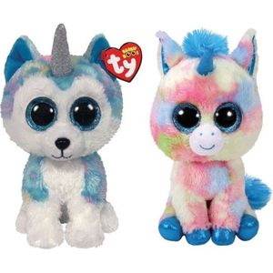 Ty - Knuffel - Beanie Buddy - Helena Husky & Blitz Unicorn