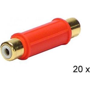 Audio adapter RCA F - RCA F ROOD 20 stuks