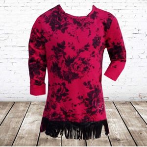 Meisjes tuniek bloem roze -s&C-158/164-Longsleeves meisjes