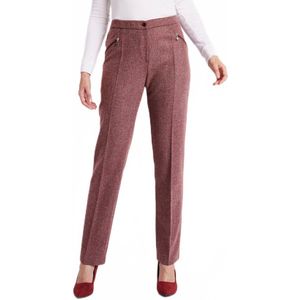 Rechte broek met visgraatmotief of gevlekte pijpen 70 cm binnenbeenlengte