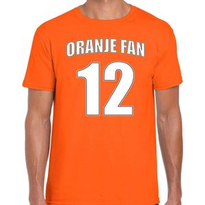 Oranje fan nummer 12 oranje t-shirt Holland / Nederland supporter EK/ WK voor heren XXL