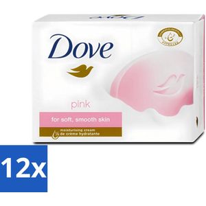 12 x Dove - Zeep - Pink - Hydraterend - 90 g - Dove Zeep - Pink Beauty Cream Bar - Hydraterende Zeep - Rozengeur - Zachte Zeep