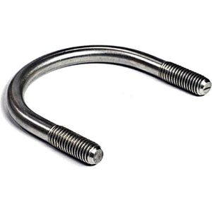 (2 STUKS) M8X44,5X70 A52 U BEUGEL (BUISKLEM) RVS-A4 (AISI 316) U BOUT (PIJPBEUGEL) KRAMBEUGEL Nennweite 40 - M 8 (DIN 3570)