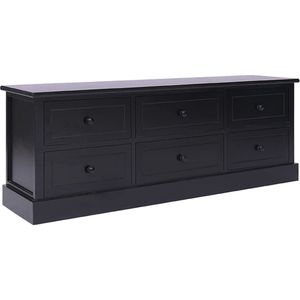 Furniture Limited - Tv-meubel 108x30x40 cm massief paulowniahout zwart