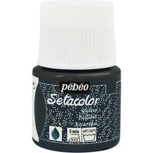 Pébéo Setacolor Glitter Zwarte Textielverf - 45ml textielverf voor lichte stoffen