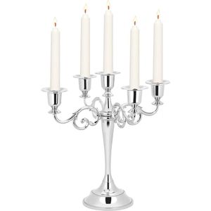 Retrolegering kandelaar met 5 armen - bar bruiloft feestje banket - 26 x 26,5 cm zilver .