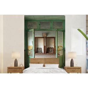 Deur - Groen - Architectuur - Glas - Behangpapier