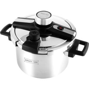 Royalty Line® DSD6L Snelkookpan Inductie - 6 Liter - Voor Alle Warmtebronnen - Pressure Cooker - Instant koken - Ergonomisch Handgreep - RVS