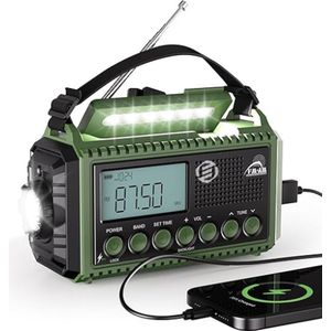 Equivera Noodradio - Noodradio - Emergency Radio - Survival Radio - Oorlog Radio - Opwindbare Radio - Solar Opwindbaar - Radio voor Rampen - SOS Alarm - Noodradio op Batterij - Draagbare Radio - AM/FM-Radio - Oplaadbare Batterij - Noodlader Telefoon